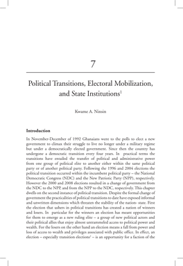 Political Transitions, Electoral Mobilization, and State Institutions1