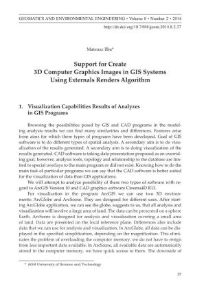 Support for Create 3D Computer Graphics Images in GIS Systems