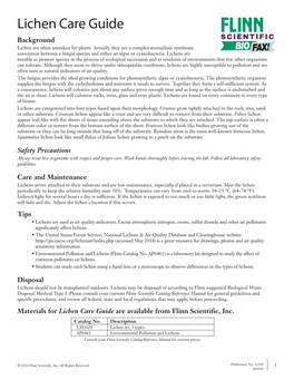 Lichen Care Guide Background SCIENTIFIC Lichen Are Often Mistaken for Plants