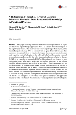 A Historical and Theoretical Review of Cognitive Behavioral Therapies: from Structural Self‑Knowledge to Functional Processes