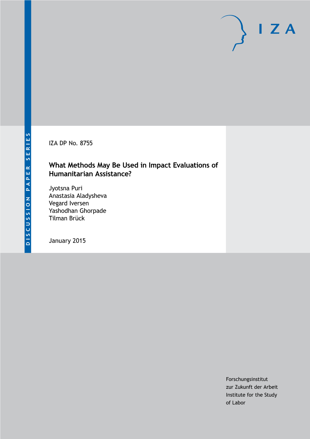 What Methods May Be Used in Impact Evaluations of Humanitarian Assistance?