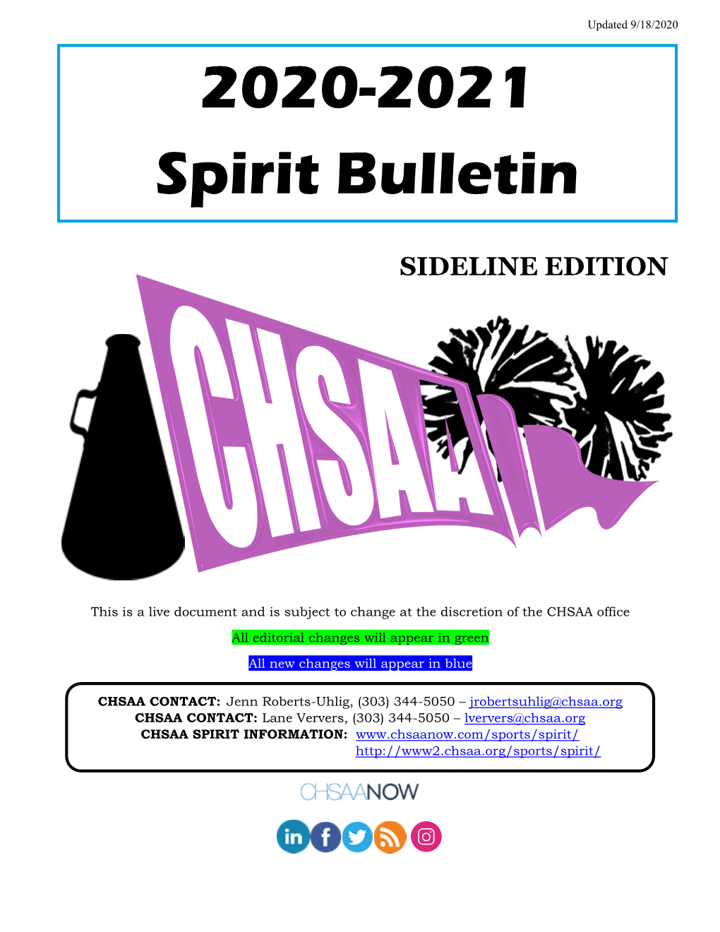2020-2021 Spirit Bulletin