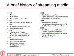 A Brief History of Streaming Media