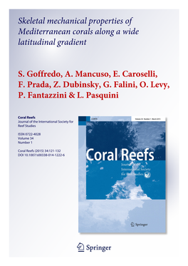 Skeletal Mechanical Properties of Mediterranean Corals Along a Wide Latitudinal Gradient