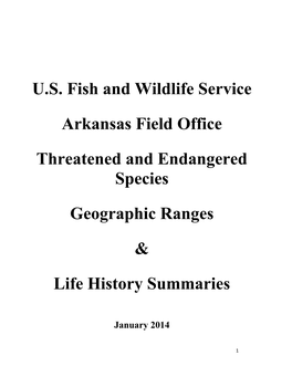 U.S. Fish and Wildlife Service Arkansas Field Office Threatened
