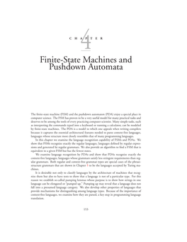 Finite-State Machines and Pushdown Automata