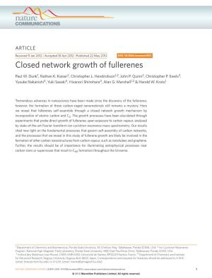 Closed Network Growth of Fullerenes