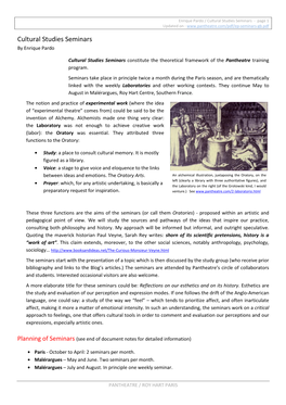 Cultural Studies Seminars - Page 1 Updated on