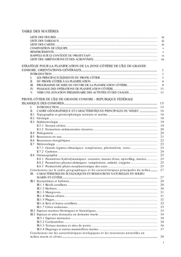 L'ile De La Grande Comore, Profil Côtier Et Stratégie De Planification