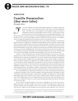 Camille Desmoulins ( Day- Moo- Lahn)