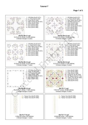 Download PDF of Colours, Stitch Counts and Dimensions