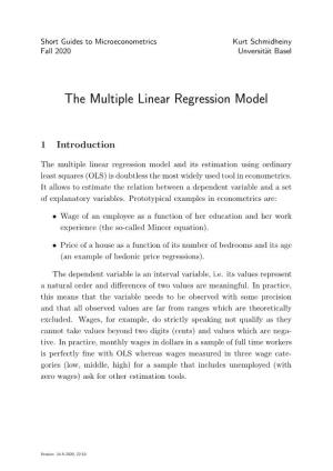 The Multiple Linear Regression Model