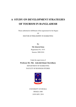 A Study on Development Strategies of Tourism in Bangladesh