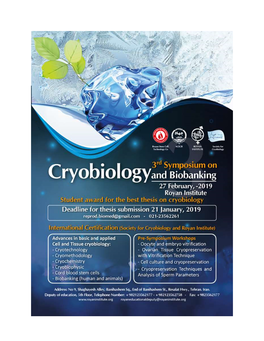 The 3Rd Royan Symposium on Cryobiology.Pdf