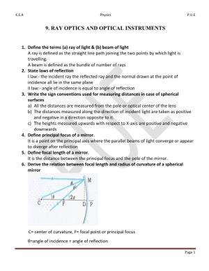 9. Ray Optics and Optical Instruments