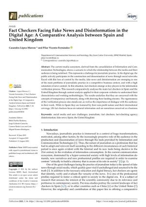 Fact Checkers Facing Fake News and Disinformation in the Digital Age: a Comparative Analysis Between Spain and United Kingdom