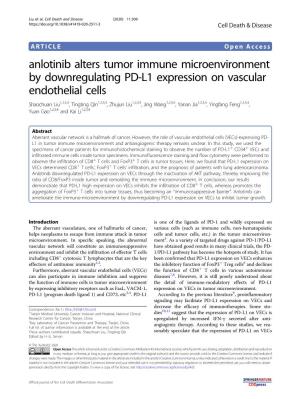 Anlotinib Alters Tumor Immune Microenvironment By