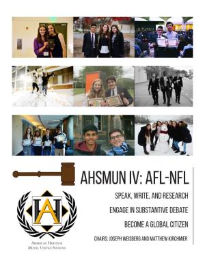 AFL-NFL Speak, Write, and Research Engage in Substantive Debate Become a Global Citizen