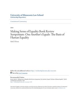 Making Sense of Equality Book Review Symposium: One Another's Equals: the Ab Sis of Human Equality Mark D