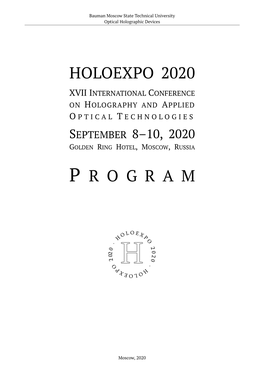 Holoexpo 2020 P R O G R