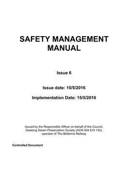 Safety Management Manual