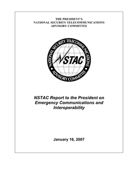 NSTAC Report to the President on Emergency Communications and Interoperability