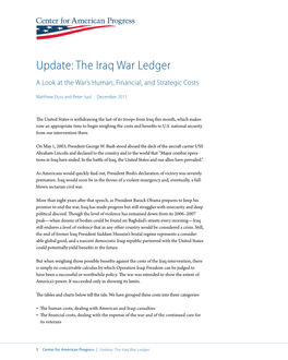The Iraq War Ledger a Look at the War’S Human, Financial, and Strategic Costs