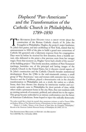 And the Transformation of the Catholic Church in Philadelphia, 1789-1850