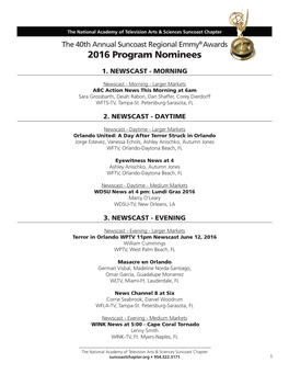 2016 Program Nominees