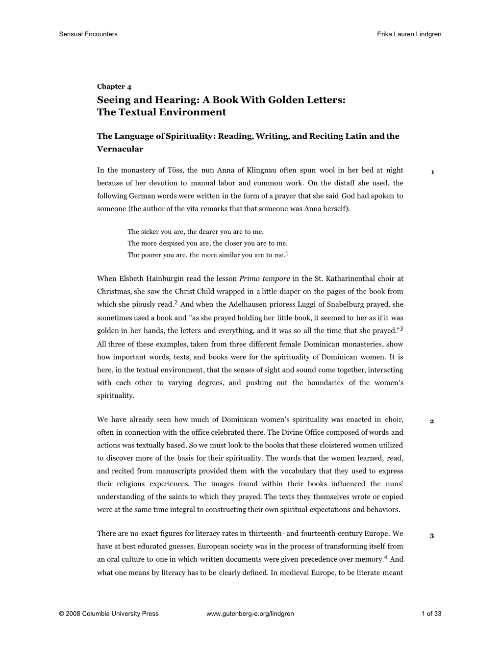 Chapter 4 Seeing and Hearing: a Book with Golden Letters: the Textual Environment