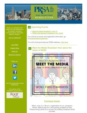 Upcoming Events Meet the Media Breakfast