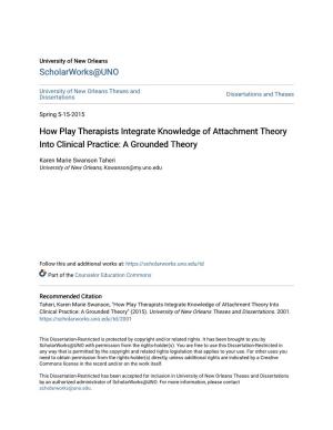 How Play Therapists Integrate Knowledge of Attachment Theory Into Clinical Practice: a Grounded Theory