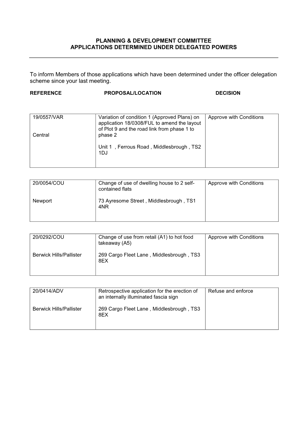 Planning & Development Committee