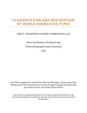 Classification and Description of World Formation Types