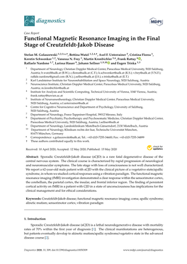 Functional Magnetic Resonance Imaging in the Final Stage of Creutzfeldt-Jakob Disease