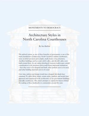 Brief History of Architecture in N.C. Courthouses