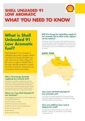 What Is Shell Unleaded 91 Low Aromatic Fuel?