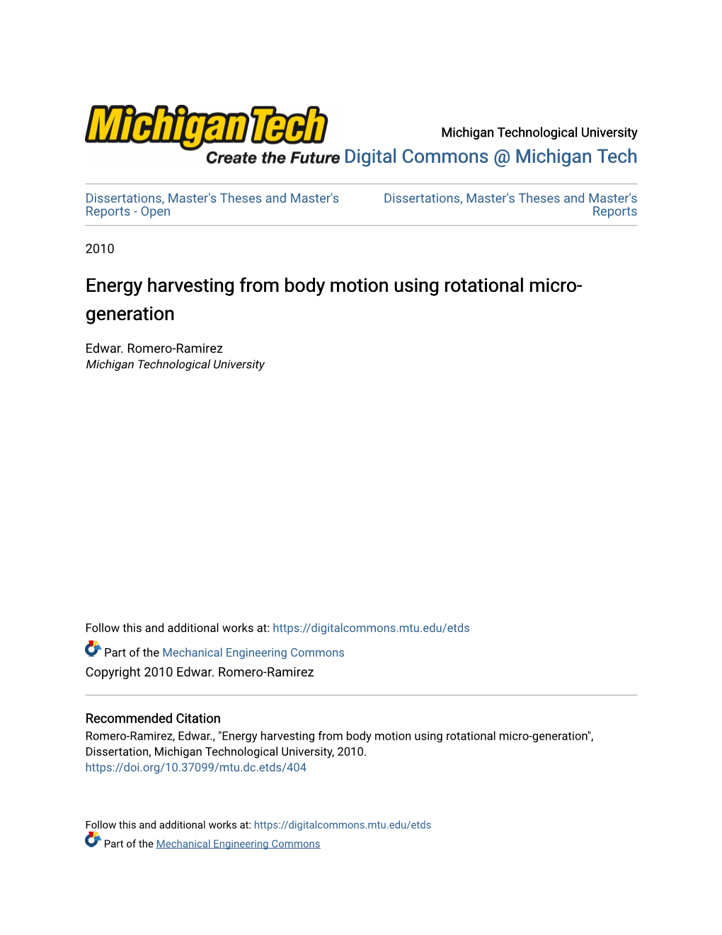 Energy Harvesting from Body Motion Using Rotational Micro-Generation