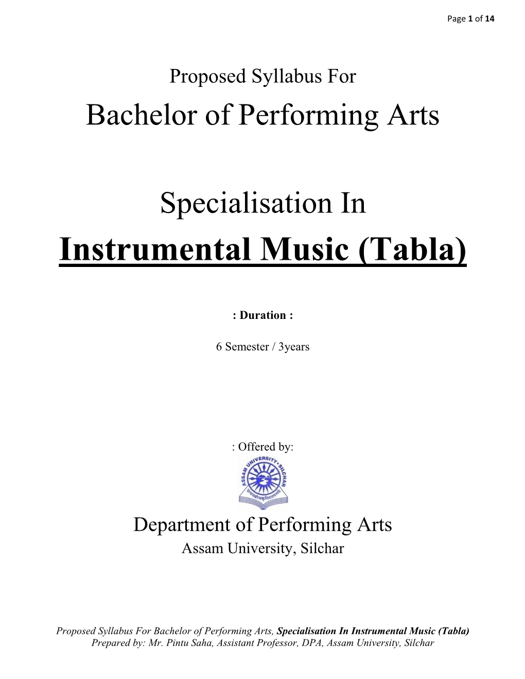 Instrumental Music (Tabla)