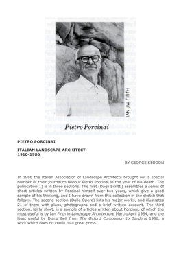 Pietro Porcinai Italian Landscape Architect 1910
