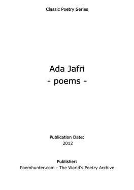 Ada Jafri - Poems