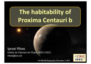 The Habitability of Proxima Centauri B