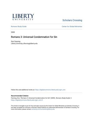 Romans 3: Universal Condemnation for Sin
