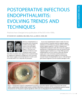 Postoperative Infectious Endophthalmitis: Evolving Trends and Feature Techniques