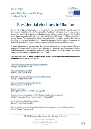 Presidential Elections in Ukraine