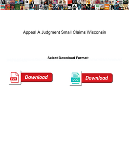 Appeal a Judgment Small Claims Wisconsin