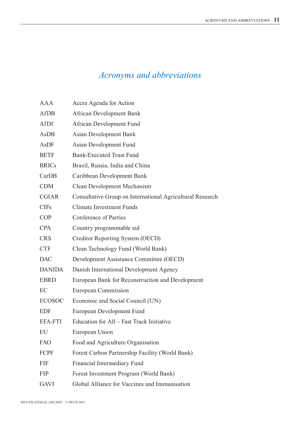 Acronyms and Abbreviations – 11