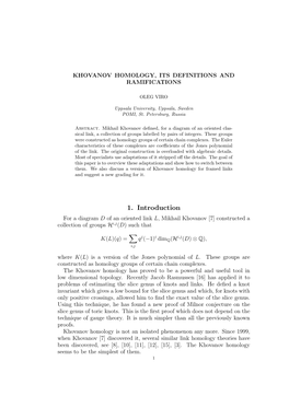Khovanov Homology, Its Definitions and Ramifications