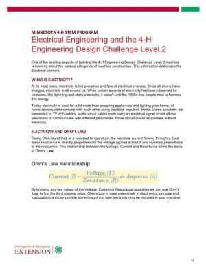 Electrical Engineering and the 4-H Engineering Design Challenge Level 2