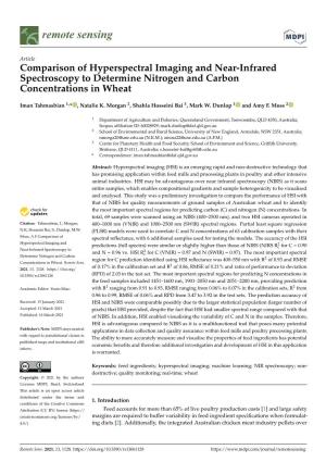 Comparison of Hyperspectral Imaging and Near-Infrared Spectroscopy to Determine Nitrogen and Carbon Concentrations in Wheat